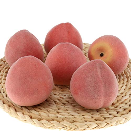 Gresorth 6pcs Artificiales Melocotón Falso Fruta Decoracion Natural Comida Modelo Realista Casa Fiesta Decorativos Herramienta Accesorios
