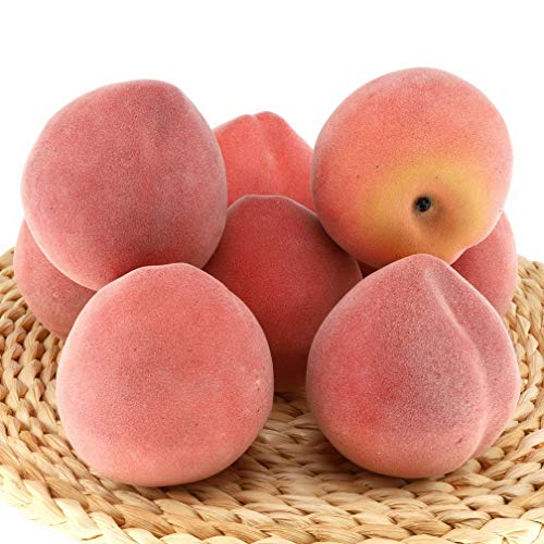 Gresorth 6pcs Artificiales Melocotón Falso Fruta Decoracion Natural Comida Modelo Realista Casa Fiesta Decorativos Herramienta Accesorios