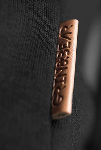 Grin&Bear Sudadera con capucha para hombre, corte ajustado, con logotipo de diseño estampado GEC540 Negro M