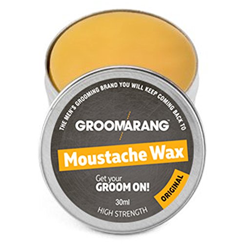 Groomarang - Cera para bigote (30 ml), diseño extra fuerte para dar forma y nutrir a tu bigote y barba, 100 % natural, orgánico, no probado en animales, regalo para él