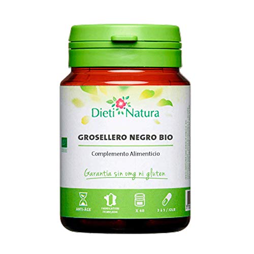 Grosellero Negro Bio 200 cápsulas de Dieti Natura. Bienestar de las articulaciones [Fabricado en Francia][Garantía Sin OGM ni Gluten] (Bote de 200 cápsulas)