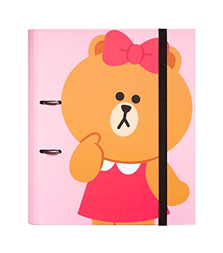 Grupo Erik - Carpeta 2 anillas troquelada premium Line Friends, A4, 32x26 cm