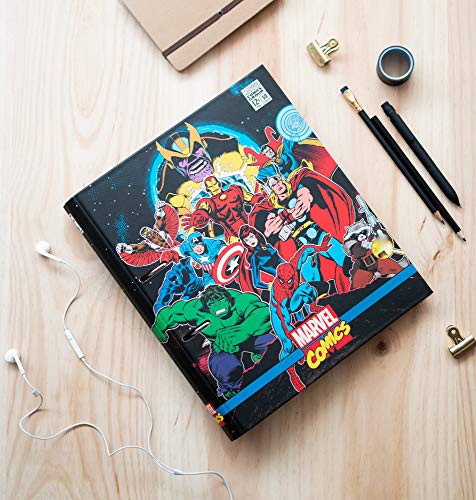 Grupo Erik - Carpeta 2 anillas troquelada premium Marvel Comics Los Vengadores, A4, 32x26 cm (C2AT0014)