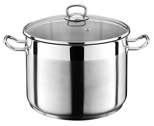 GSW 643474 Profesional Jumbo – Olla con Tapa de Cristal 30 x 28 cm/aprox. 20 litros, Acero Inoxidable, 44 x 31,5 x 29,5 cm, 1 Unidad