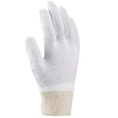 Guantes de algodón, SOFT, guantes médicos, guantes cosméticos, blanco, agradable y delicado para las manos (7 (12 pares), Blanco)