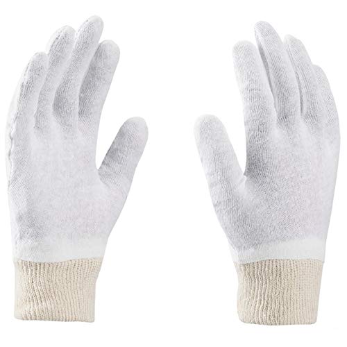 Guantes de algodón, SOFT, guantes médicos, guantes cosméticos, blanco, agradable y delicado para las manos (7 (12 pares), Blanco)
