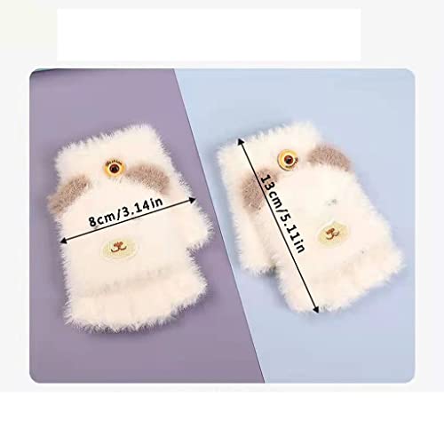 Guantes De Invierno Guantes convertibles en invierno Flip Top Mittens con el oso de los niños Mink Down Fur Touch Pantalla Táctil MEJOROS GUANTES CALIENTES Adecuado Para Senderismo, Conducción, Correr