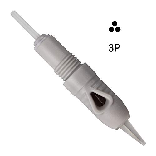 Guapa 50 Piezas D1P 1P 3P 5P 5F 7F Aguja de Cartucho Desechable Aguja de Tatuaje de Maquillaje Permanente para Liberty y Charmant Machine (3P)