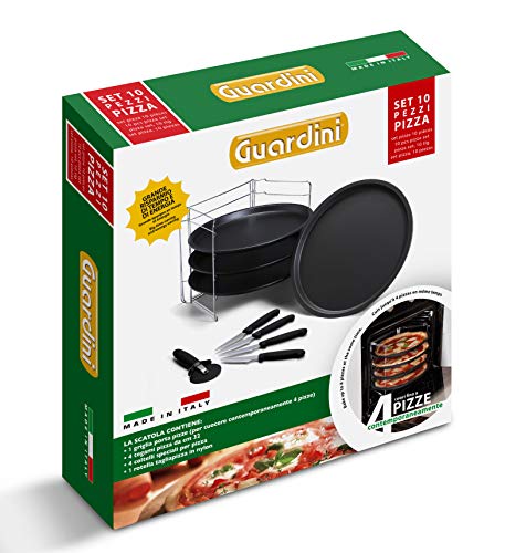 Guardini 27514RK moldes Pizza, Nero/Acciaio, Centimeters