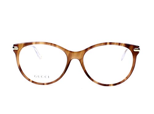 Gucci Frame BWNHORN GOLD WITH DEMO LENS LENS