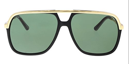 Gucci GG0200S 001 Gafas de Sol, Negro (1/Green), 57 Unisex Adulto