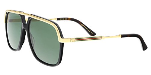 Gucci GG0200S 001 Gafas de Sol, Negro (1/Green), 57 Unisex Adulto