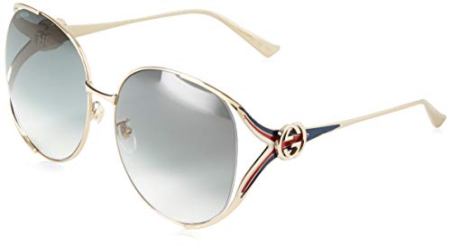 Gucci GG0225S 004 Gafas de Sol, Dorado (4/Grey), 63 para Mujer