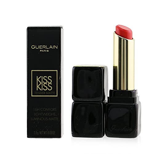 Guerlain 865-33670 Barra de Labios para Mujer Kisskiss Tender Matte, No. 520-Sexy Coral