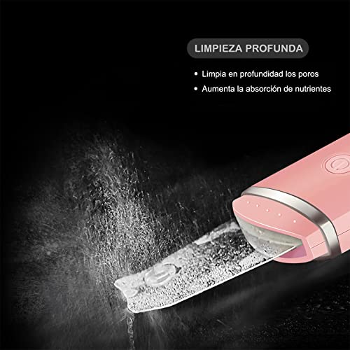 GUGUG Depurador de piel facial, depurador portátil de poros, espátula facial con 4 modos, raspador de puntos negros para limpieza profunda facial, 2 cubiertas de silicona incluidas