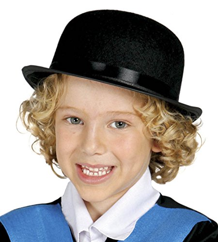 Guirca - Sombrero bombín de fieltro, para niños, color negro (13499)