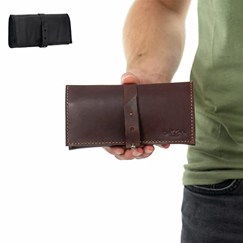 Gusti Cuero Studio Franka Bolsa de Tabaco de Liar de Piel de Vaca Estilo Vintage Retro Cartera Cigarrillos Marrón Oscuro 2T13-22-6