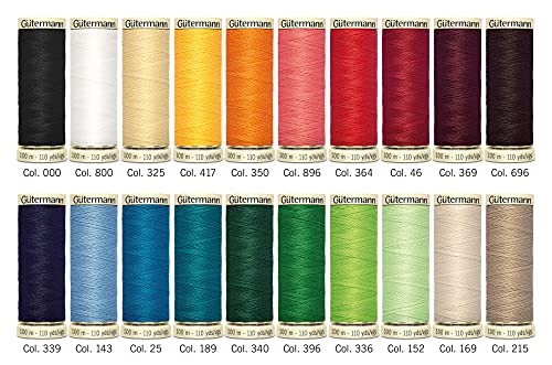 Gutermann 734610-1 Juego de Hilos para Coser (100 m x carretes de 20 Unidades), Brights populares