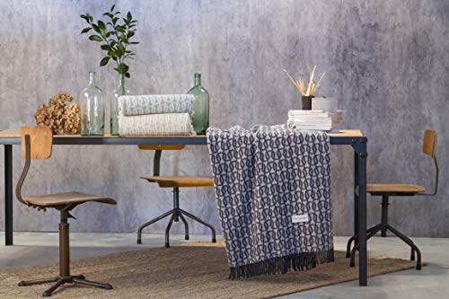 Guy Laroche Blaise Manta Sofa o Plaid 130x170 Algodon Manta Para Sofa Grande Bonita Calentita Suave, Gris Perla