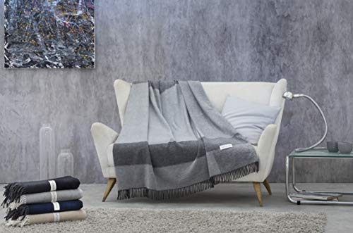 Guy Laroche Croisette Manta Sofa o Plaid 130x170 Algodon Manta para sofa Grande Bonita Calentita Suave, Beige