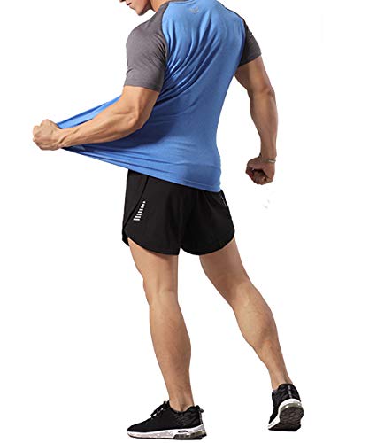 GYMAPE - Camiseta deportiva de manga corta para hombre, transpirable y cómoda, para correr, entrenar o ir al gimnasio, de secado rápido