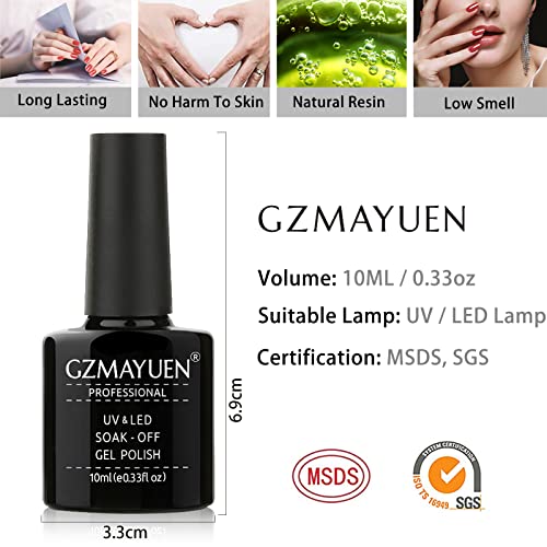 GZMAYUEN Esmaltes Semipermanentes de Uñas Gel UV Color Nude Pastel Desnudo Esmalte Gel Nail Polish Kit Uñas de Gel Gellack Shellac Francesa Manicura