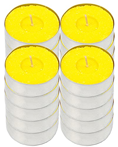H HANSEL HOME Velas de Té Citronela Grande, Tealight Citronela Perfumada Antimosquitos Velas Citronela - Pack 20 Velas, 10 Horas de Combustión