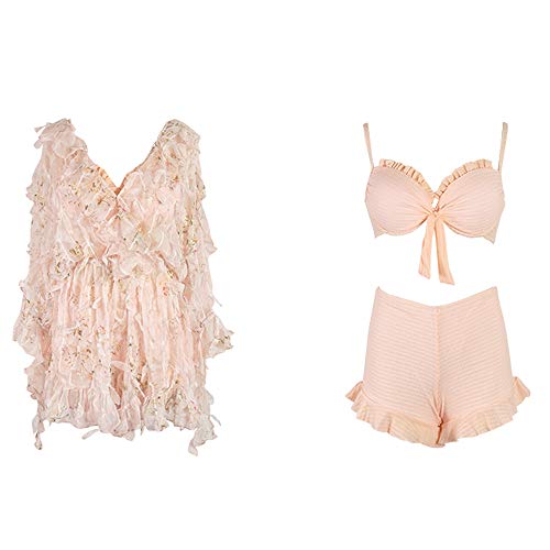 Hahawang Traje de baño Cuerpo Femenino Mostrar Bikini Delgado Pecho pequeño reúne Primavera Caliente de Tres Piezas Set de Primavera Caliente pequeña Fragancia