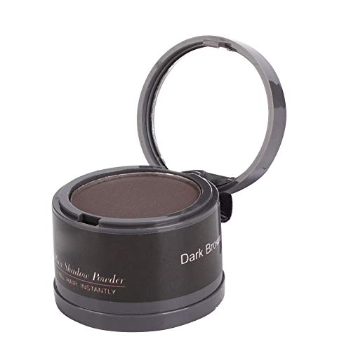 Hair Line Powder Hairline Beauty Cosmetics para rellenar el cabello fino, Hairline Shadow Powder con un soplo y espejo para mujeres y hombres.(Marron oscuro)