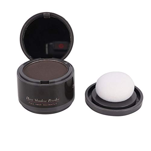 Hair Line Powder Hairline Beauty Cosmetics para rellenar el cabello fino, Hairline Shadow Powder con un soplo y espejo para mujeres y hombres.(Marron oscuro)
