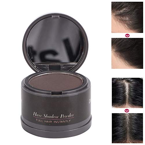 Hair Line Powder Hairline Beauty Cosmetics para rellenar el cabello fino, Hairline Shadow Powder con un soplo y espejo para mujeres y hombres.(Marron oscuro)