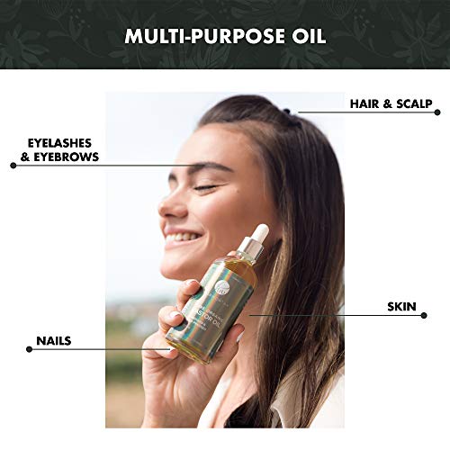 Hairworthy – Aceite de Castor 100% Puro, Orgánico, Prensado En Frío y Natural para un Crecimiento De Cabello, Pestañas Y Cejas Instantáneo. Aceite Premium Libre De Hexano Para La Piel Y Uñas.