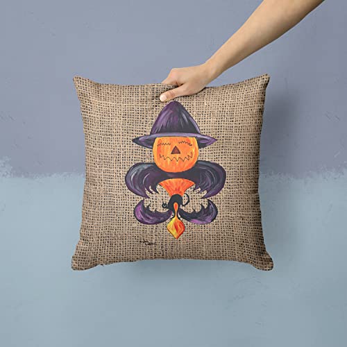 Halloween Calabaza bate Fleur de Lis decorativo tela almohada