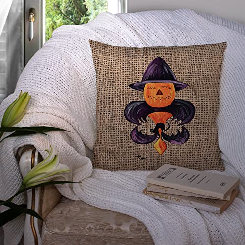 Halloween Calabaza bate Fleur de Lis decorativo tela almohada