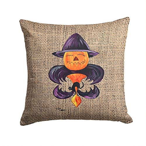 Halloween Calabaza bate Fleur de Lis decorativo tela almohada
