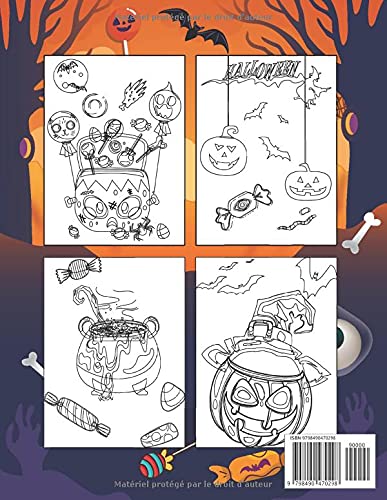 Halloween des bonbon livre coloriage: pour les enfants