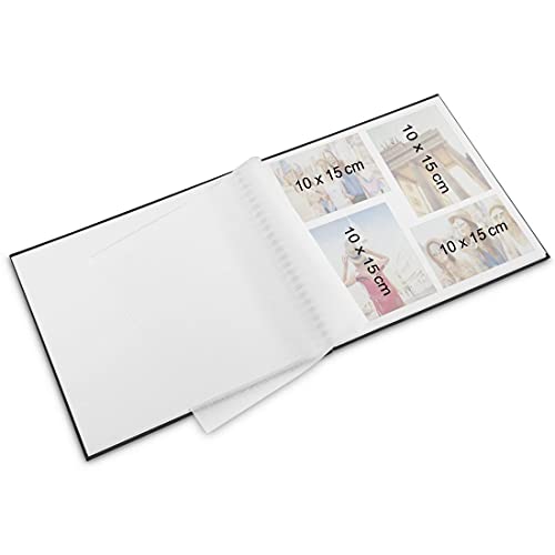 Hama Fine Art Cartón, Papel Negro álbum de Foto y Protector - Álbum de fotografía (Negro, Cartón, Papel, 50 Hojas, 10 x 15 cm, 1 Pieza(s), 360 mm)