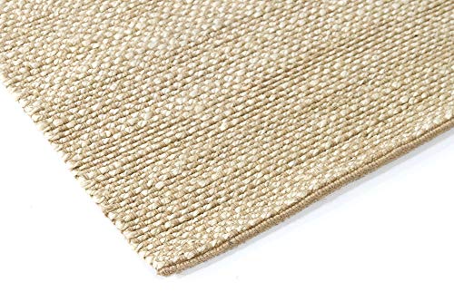 HAMID - Alfombra de Yute Giralda 100% Fibra de Yute Natural, Alfombra Suave y de Alta Resistencia, Tejida a Mano, Alfombra de Salón, Comedor, Dormitorio, Pasillo, Blanco (300x80cm)