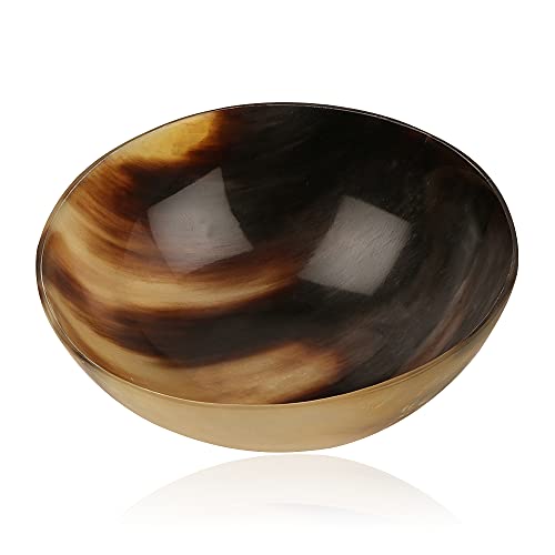 Handicrafts Home Inicio Cuenco de Afeitado de Cuerno de Buey Enjabonándose Taza de jabón de Afeitar Cuencos Taza Plato de Palma Tamaño Hecho a Mano Real 5 ''