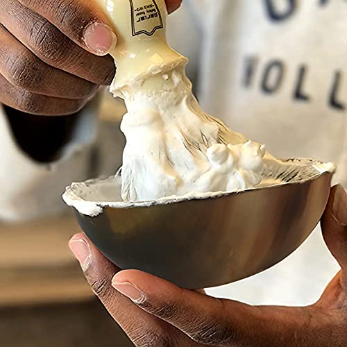 Handicrafts Home Inicio Cuenco de Afeitado de Cuerno de Buey Enjabonándose Taza de jabón de Afeitar Cuencos Taza Plato de Palma Tamaño Hecho a Mano Real 5 ''