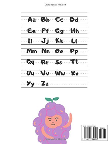 Handwriting Practice Paper: Bumper 200 Blank Writing Pages - For Students Learning to Write Letters, Alphabet Writing Practice to Master Letters - Grape costume, White Design