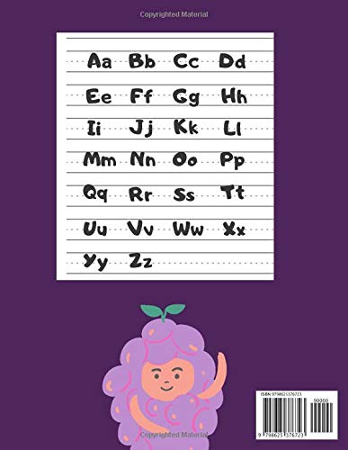 Handwriting Practice Paper: Bumper 200 Blank Writing Pages - For Students Learning to Write Letters, Alphabet Writing Practice to Master Letters - Grape costume, Purple Design