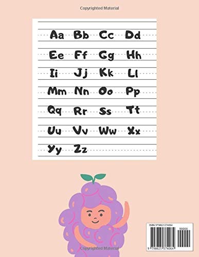 Handwriting Practice Paper: Bumper 200 Blank Writing Pages - For Students Learning to Write Letters, Alphabet Writing Practice to Master Letters - Grape costume, Pink Design