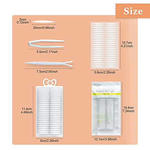 Hanyousheng Cinta para Párpados, Pegatinas de Párpados Dobles, 480 Piezas Invisibles Cinta de Doble Párpado, Herramienta de Maquillaje Para Fiestas Y Clubes, Color de Piel
