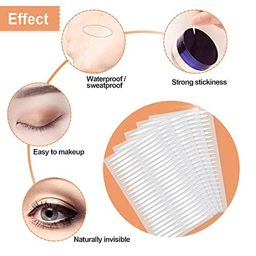 Hanyousheng Cinta para Párpados, Pegatinas de Párpados Dobles, 480 Piezas Invisibles Cinta de Doble Párpado, Herramienta de Maquillaje Para Fiestas Y Clubes, Color de Piel