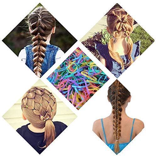 Hanyousheng Gomas de Pelo, Mini Gomas Pelo, Goma de Pelo Multicolor, 1000 Piezas Gomas Pelo Bebe, Gomas de Pelo Niña, Elástico Banda de Pelo, Gomas pelo Pequeñas para Niños y Niñas