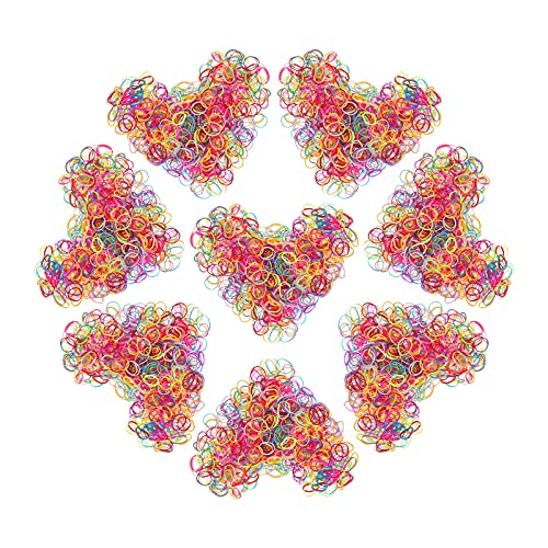 Hanyousheng Gomas de Pelo, Mini Gomas Pelo, Goma de Pelo Multicolor, 1000 Piezas Gomas Pelo Bebe, Gomas de Pelo Niña, Elástico Banda de Pelo, Gomas pelo Pequeñas para Niños y Niñas