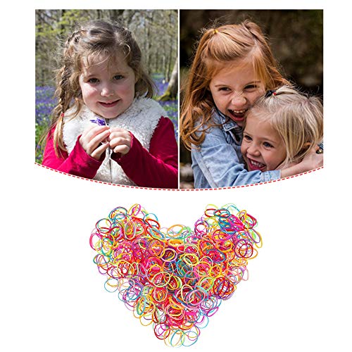 Hanyousheng Gomas de Pelo, Mini Gomas Pelo, Goma de Pelo Multicolor, 1000 Piezas Gomas Pelo Bebe, Gomas de Pelo Niña, Elástico Banda de Pelo, Gomas pelo Pequeñas para Niños y Niñas