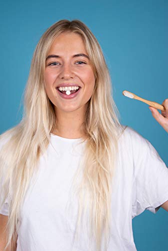 Happy Tabs - pastillas de pasta de dientes - pasta de dientes innovadora - Menta fresca - aprox. 80 pastillas masticables