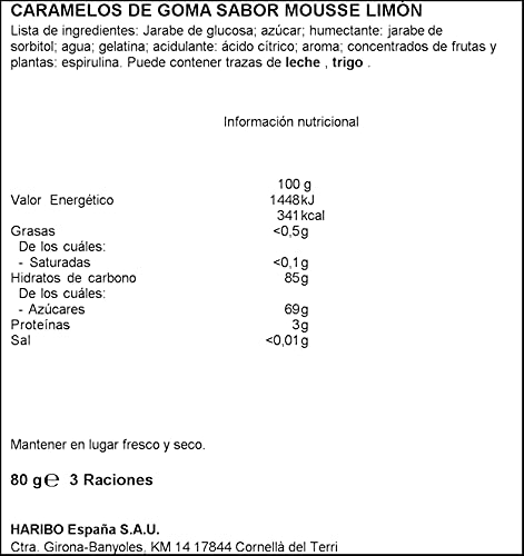 HARIBO Nubes, Limón, 80 G